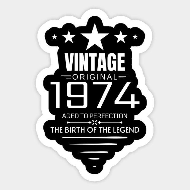 Vintage 1974 - Birthday Gift Sticker by Fluen